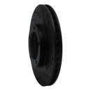 R1 95-04 Toyota Tacoma Front Right Drilled & Slotted Black Brake Rotor