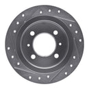 R1 91-06 Nissan Lucino Rear Drilled & Slotted Silver Brake Rotor Set