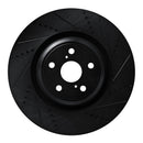 R1 10-17 Lexus LS460 Left Front Drilled & Slotted Black Brake Rotor