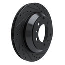 R1 -23 Porsche Cayenne Rear Right Drilled & Slotted Black Brake Rotor