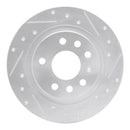 R1 03-11 Cadillac BLS (Mexico) Rear Right Drilled & Slotted Silver Brake Rotor
