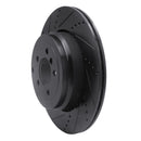 R1 10-12 Land Rover Range Rover Rear Left Drilled & Slotted Black Brake Rotor