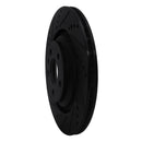 R1 07-11 Audi S6 Rear Left Drilled & Slotted Black Brake Rotor