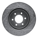 R1 97-02 Dodge Dakota 4WD Front Left Drilled & Slotted Silver Brake Rotor