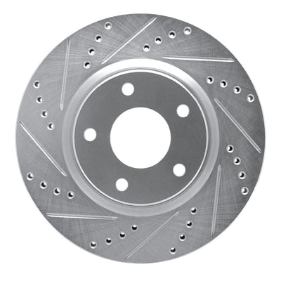 R1 82-85 Mercedes-Benz 500SEC Front Left Drilled & Slotted Silver Brake Rotor