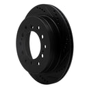 R1 01-09 Lexus GX470 Rear Right Drilled & Slotted Black Brake Rotor
