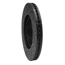 R1 09-14 Acura TL Front Right Drilled & Slotted Black Brake Rotor