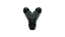 Vibrant Billet Aluminum Y-Block Fitting with 1/8in NPT Port - 1/2in NPT x 3/8in NPT x 3/8in NPT