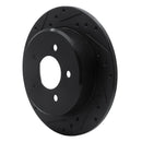 R1 97-07 Chrysler Town & Country Rear Left Drilled & Slotted Black Brake Rotor
