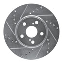 R1 94-99 Toyota Celica Front Left Drilled & Slotted Silver Brake Rotor