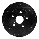 R1 11-16 ScIon tC Front & Rear Drilled & Slotted Black Brake Rotor Set