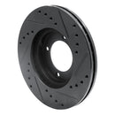 R1 84-87 Toyota Cressida Front Left Drilled & Slotted Black Brake Rotor