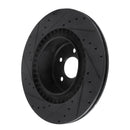 R1 10-14 BMW X6 Rear Right Drilled & Slotted Black Brake Rotor