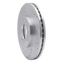 R1 94-04 Ford Mustang Front Left Drilled & Slotted Silver Brake Rotor