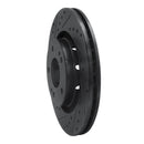 R1 05-22 Mitsubishi Outlander PHEV Front Left Drilled & Slotted Black Brake Rotor