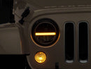 Raxiom 97-18 Jeep Wrangler TJ & JK Axial 7-In LED Headlights w/ DRL - Black Housing (Clear Lens)