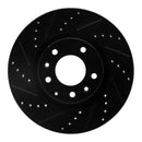 R1 04-08 Mazda RX-8 Front Left Drilled & Slotted Black Brake Rotor