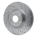 R1 11-17 Genesis G80 Front Drilled & Slotted Silver Brake Rotor Set