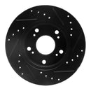 R1 06-11 Honda Civic Front & Rear Drilled & Slotted Black Brake Rotor Set