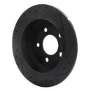 R1 93-98 Jeep Grand Cherokee Rear Left Drilled & Slotted Black Brake Rotor