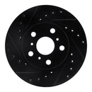 R1 87-91 Toyota Camry Front Left Drilled & Slotted Black Brake Rotor