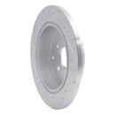 R1 12-20 Toyota Prius V Rear Right Drilled & Slotted Silver Brake Rotor