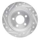 R1 03-07 Jeep Liberty Rear Right Drilled & Slotted Silver Brake Rotor