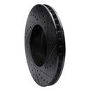R1 95-01 BMW 750IL Front Left Drilled & Slotted Black Brake Rotor