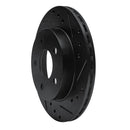 R1 93-98 Ford Thunderbird Rear Right Drilled & Slotted Black Brake Rotor