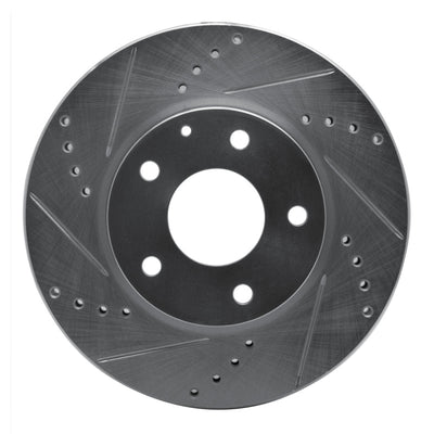 R1 14-24 Mazda CX-3 Front Left Drilled & Slotted Silver Brake Rotor