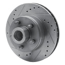 R1 74-79 Ford Gran Torino Front Left Drilled & Slotted Silver Brake Rotor