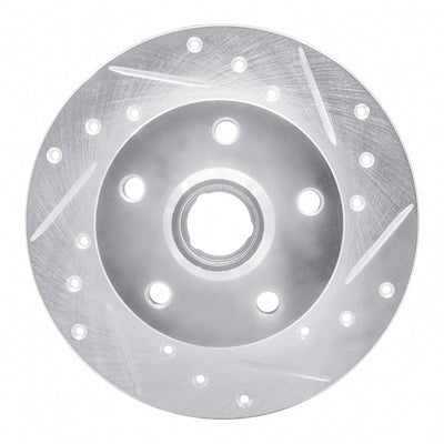 R1 92-98 Volkswagen Golf Rear Right Drilled & Slotted Silver Brake Rotor