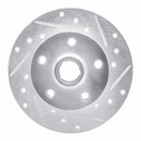 R1 92-98 Volkswagen Golf Rear Right Drilled & Slotted Silver Brake Rotor