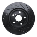 R1 89-92 Toyota Cressida Front Left Drilled & Slotted Black Brake Rotor