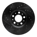 R1 99-09 Volvo S60 Front Right Drilled & Slotted Black Brake Rotor
