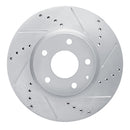 R1 13-19 Mazda CX-5 Front Right Drilled & Slotted Silver Brake Rotor