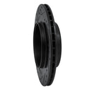 R1 02-10 Saab 9-5 Rear Right Drilled & Slotted Black Brake Rotor