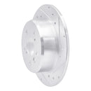 R1 92-03 Lexus RX300 Rear Right Drilled & Slotted Silver Brake Rotor