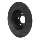 R1 05-23 Chrysler 300 Front & Rear Drilled & Slotted Black Brake Rotor Set