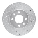 R1 88-98 Saab 9000 Front Right Drilled & Slotted Silver Brake Rotor