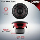 DS18 10in 500 Watts RMS 4 ohm DVC Double Stacked Magnet High Excursion Subwoofers