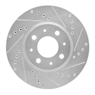 R1 93-95 Volvo 850 Front Left Drilled & Slotted Silver Brake Rotor