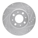 R1 93-95 Volvo 850 Front Left Drilled & Slotted Silver Brake Rotor