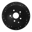 R1 10-20 Lexus RX350 Front & Rear Drilled & Slotted Black Brake Rotor Set