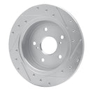 R1 10-13 Suzuki Kizashi Rear Left Drilled & Slotted Silver Brake Rotor