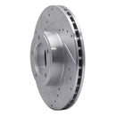 R1 71-97 Jaguar XJ12 Front Left Drilled & Slotted Silver Brake Rotor