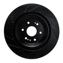 R1 19-25 Cadillac Escalade ESV Front Right Drilled & Slotted Black Brake Rotor