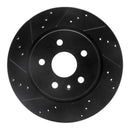 R1 10-25 Buick Allure Rear Left Drilled & Slotted Black Brake Rotor