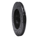 R1 90-00 Honda Civic del Sol Front Drilled & Slotted Black Brake Rotor Set