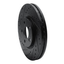R1 03-09 Chrysler PT Cruiser Front Left Drilled & Slotted Black Brake Rotor